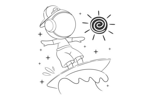 Astronaut Playing Surfboard: A Cosmic Creative Asset