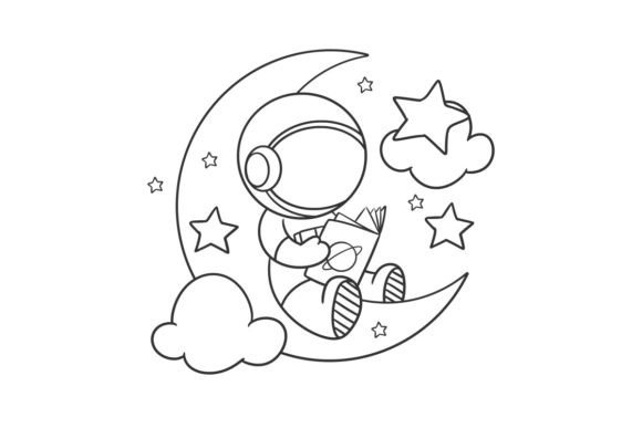 Astronaut Reading a Book on the Moon: A Designer's Cosmic Asset