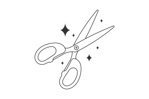 Cartoon Style Scissors Design Line Style: A Creative Edge