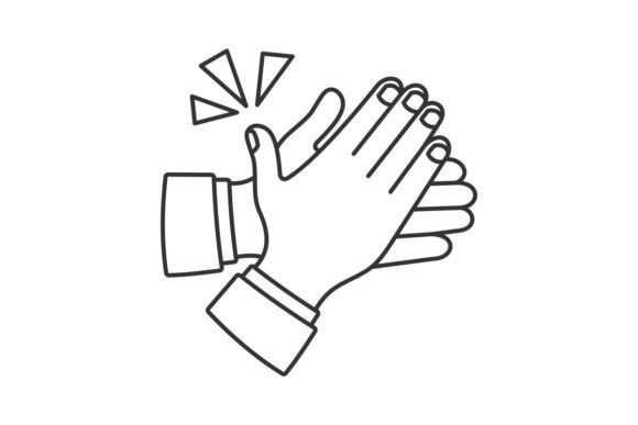 Clapping Hands Gesture Cartoon Line: A Playful Design Asset