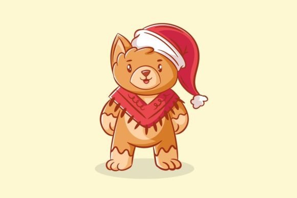 Cute Bear Wearing Head and Neck Warmers: A Cozy Design Asset