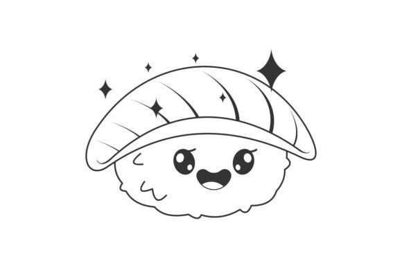 Cute Cartoon Style Salmon Sushi: A Design Asset That Pops