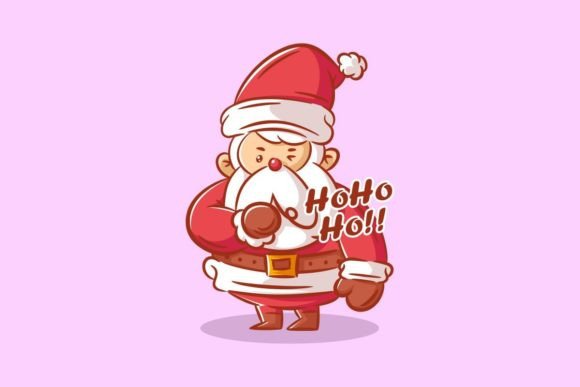 Cute Character of Santa Claus Pose: A Festive Design Asset