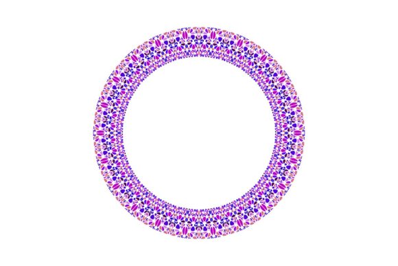 Floral Mosaic Round Frame: A Circular Design Essential