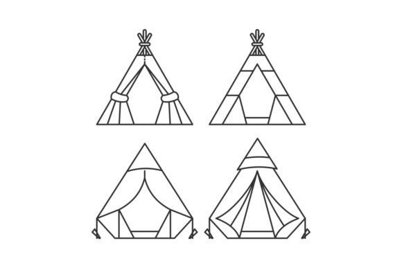 Set of Various Colorful Tents Cartoon: Your Next Design Asset