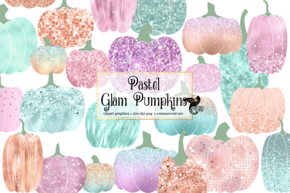 Sparkle Beyond Orange: Using Pastel Glam Pumpkins Clipart