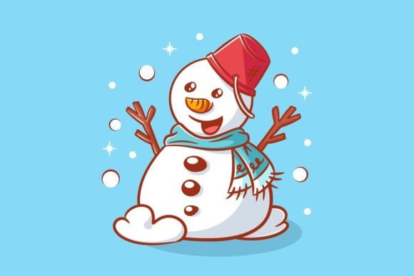 The Cute Snowman Wears a Neck Warmer: Cozy Typography