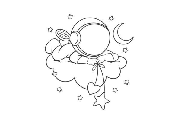 Unlocking Cosmic Design with the Astronaut in the Cloud with Stars Typeface
