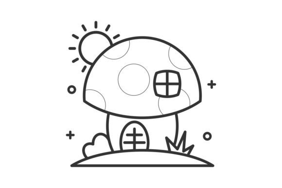 Unlocking the Whimsy of Cartoon Mushroom House Line Style