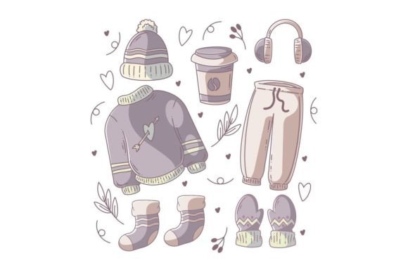 Winter Fashion Hand Drawn Doodle: A Creative Asset